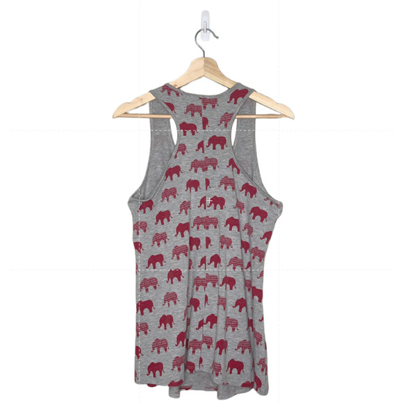 Rue Luju Maternity Top Gray Red Elephant Print Racer Back Tank Womens Large - Picture 9 of 12